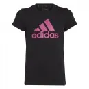 adidas Kinder T-Shirt schwarz/pink slimfit